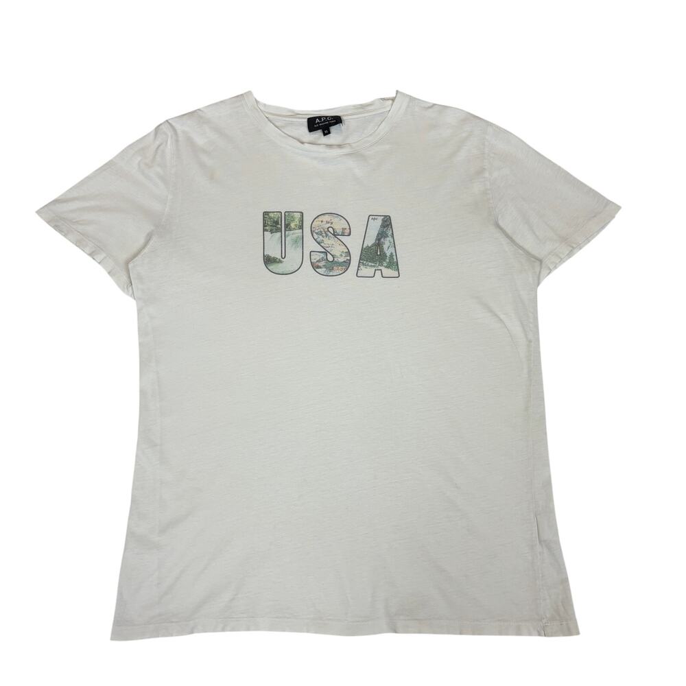 A.P.C Rue Madame Paris USA Short Sleeve T Shirt Women's XL Minimalist